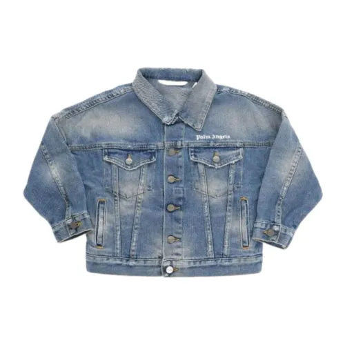 Palm Angels , Urban-Street Denim Jacket for Kids ,Blue male, Sizes:
