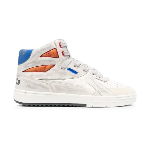 Palm Angels , Vintage University Mid-Top Sneakers ,White male, Sizes: