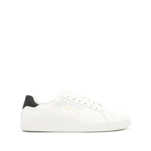 Palm Angels , White Leather Low-Top Sneakers ,White male, Sizes: