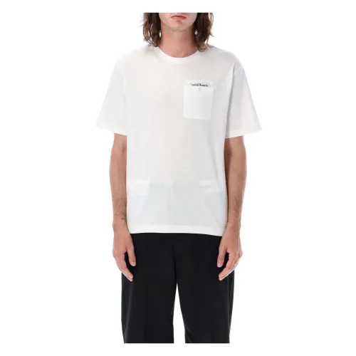 Palm Angels , White/White Sartorial Tape Pocket T-Shirt ,White male, Sizes: