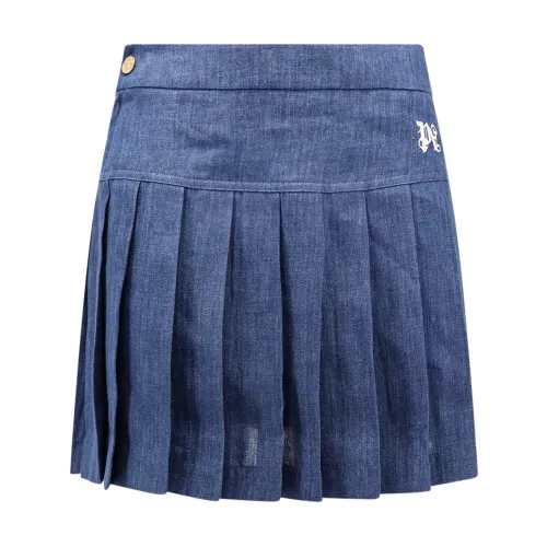 Palm Angels , Womens Clothing Skirts Blue Ss24 ,Blue female, Sizes: