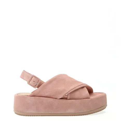 Paloma Barceló , Pink Suede Wedge Sandal ,Pink female, Sizes: