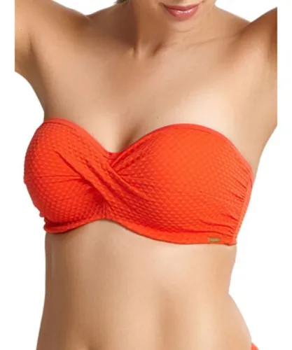 Panache Womens Echo Bandeau Bikini Top - Orange