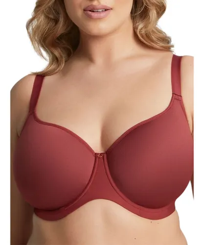 Panache Womens Elegance Moulded Spacer T-Shirt Bra - Red Polyamide