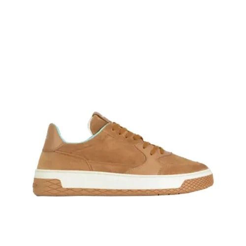 Panchic , Biscuit Suede and Leather Low-Top Sneaker ,Brown male, Sizes: