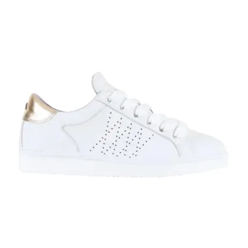 Panchic , White Rose Lace-Up Sneakers ,White female, Sizes: