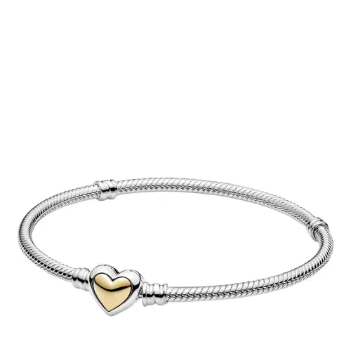 Pandora Bracelets - Gewölbtes goldenes Herz-Verschluss Schlangen-Glied - multi - Bracelets for ladies