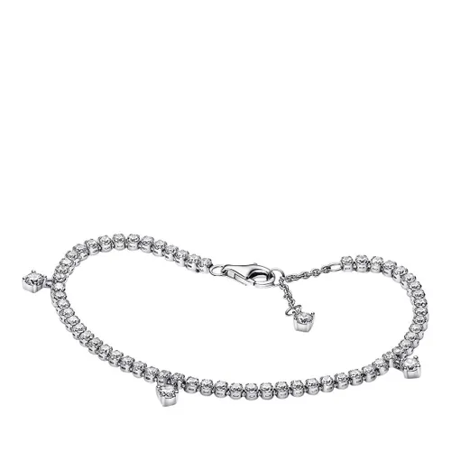 Pandora Bracelets - Glitzertropfen-Tennisarmband - silver - Bracelets for ladies