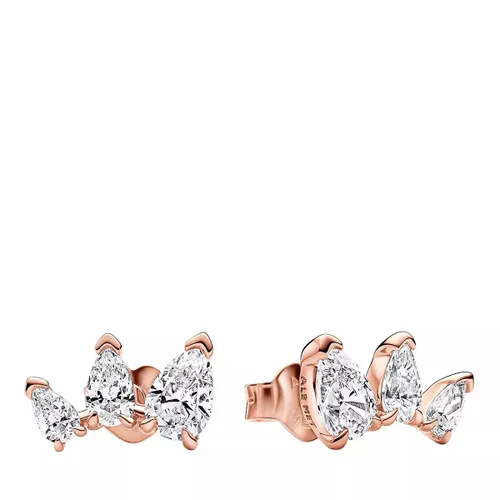 Pandora Earrings - 14k Rose gold-plated stud earrings with cubic - gold - Earrings for ladies
