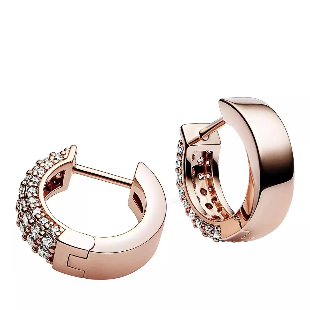 Pandora Earrings - Pandora Timeless Pavé Double-row - gold - Earrings for ladies