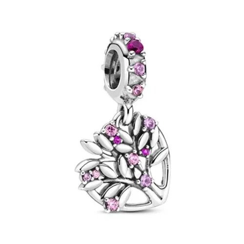 Pandora Family Tree Pink Heart Drop Charm