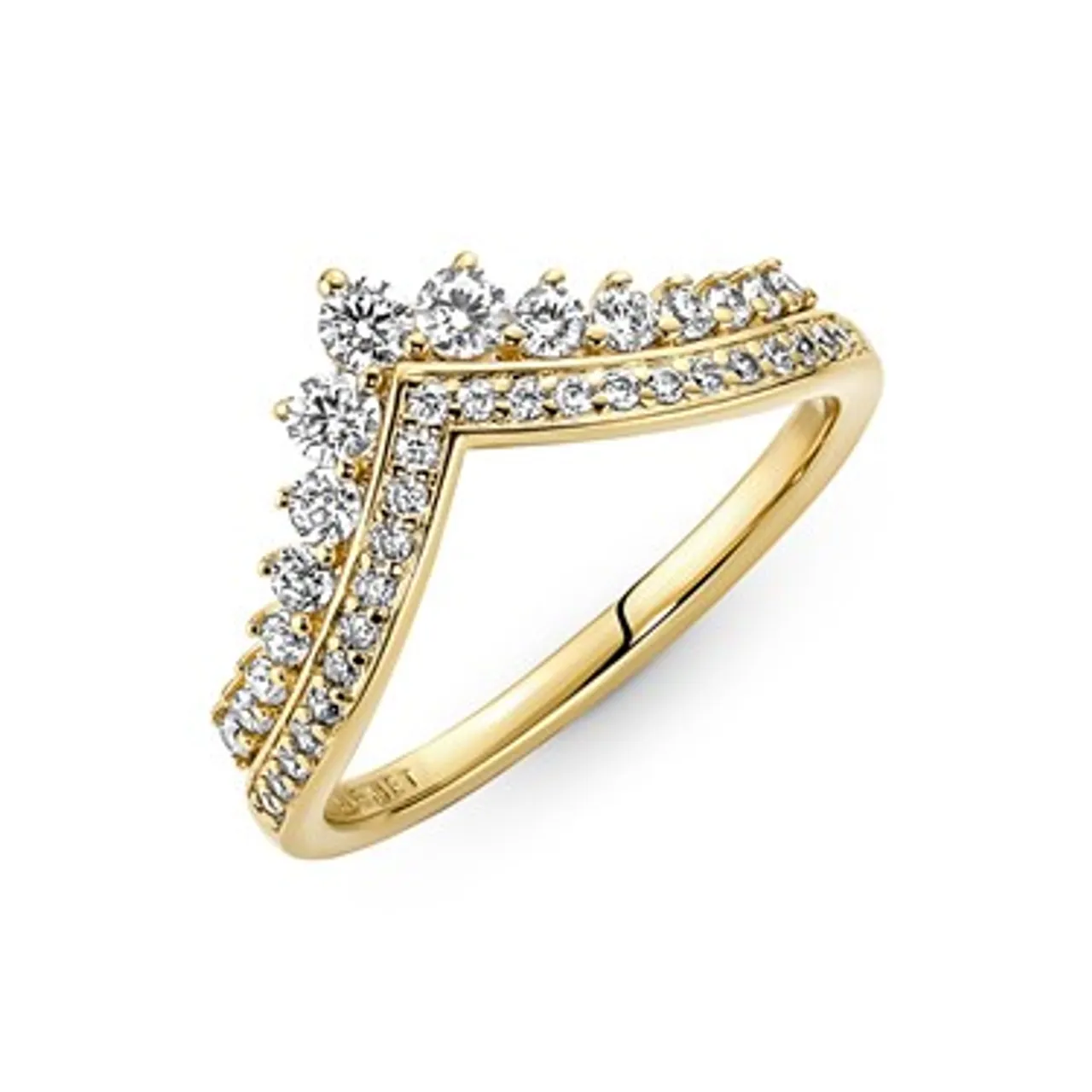 Pandora Gold Princess Wishbone Ring - Ring Size 56