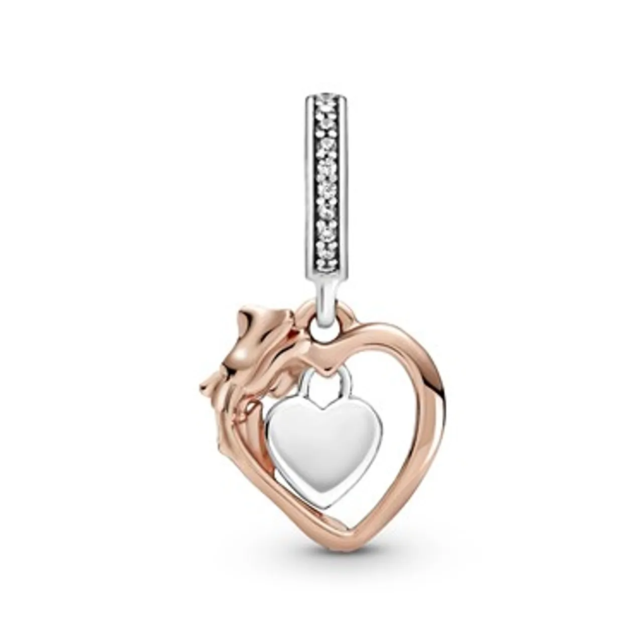 Pandora Heart & Rose Dangle Charm