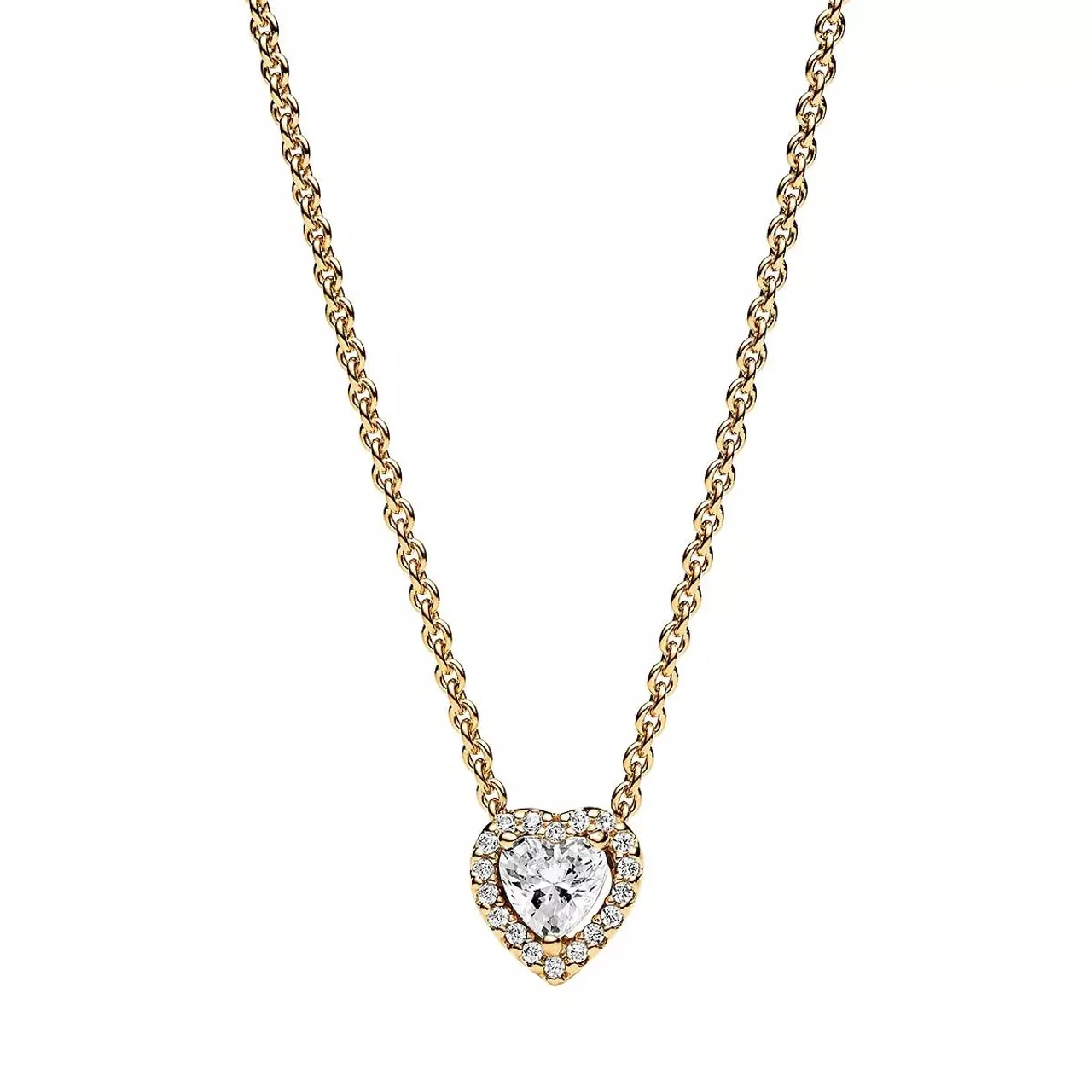 Pandora Necklaces - Heart 14k gold-plated collier with clear cubic zir - silver - Necklaces for ladies