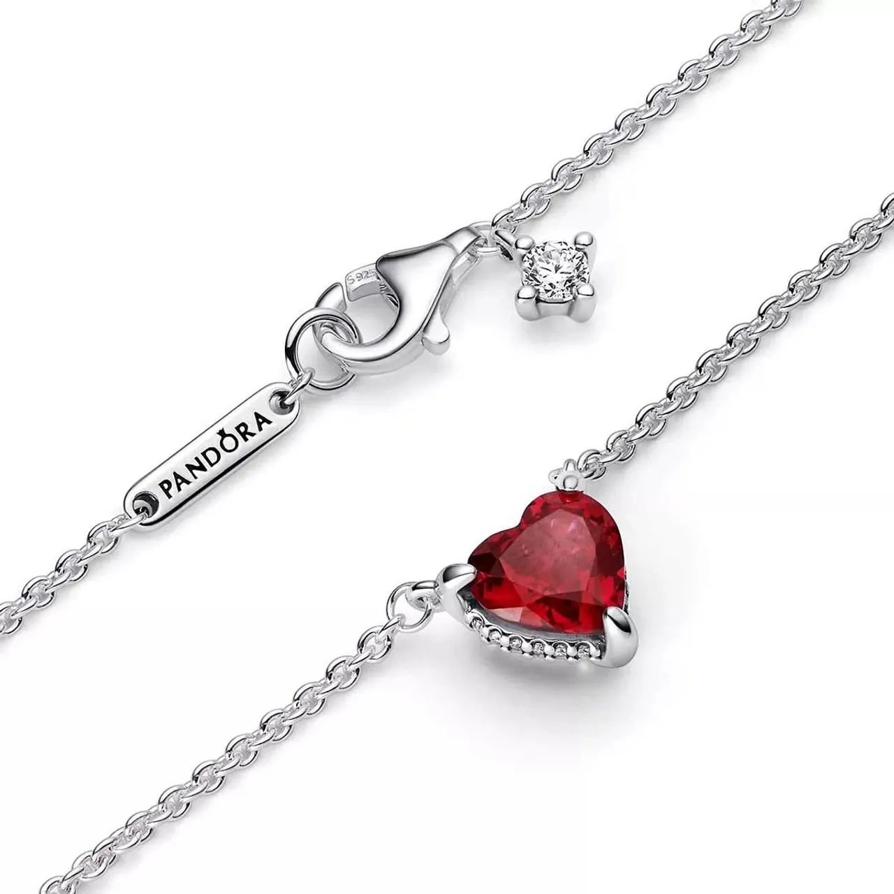 Pandora Necklaces - Heart sterling silver collier with cherries jubile - red - Necklaces for ladies