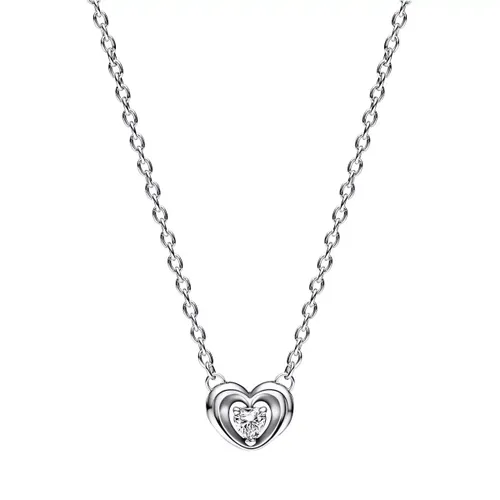 Pandora Necklaces - Heart sterling silver collier with clear cubic zir - white - Necklaces for ladies