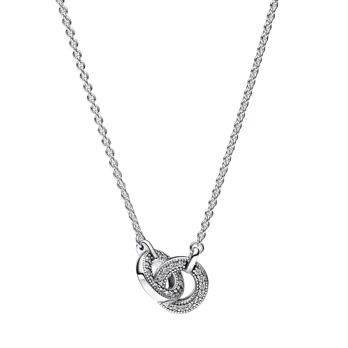 Pandora Necklaces - Pandora Signature Intertwined Pavé Pendant Necklac - silver - Necklaces for ladies