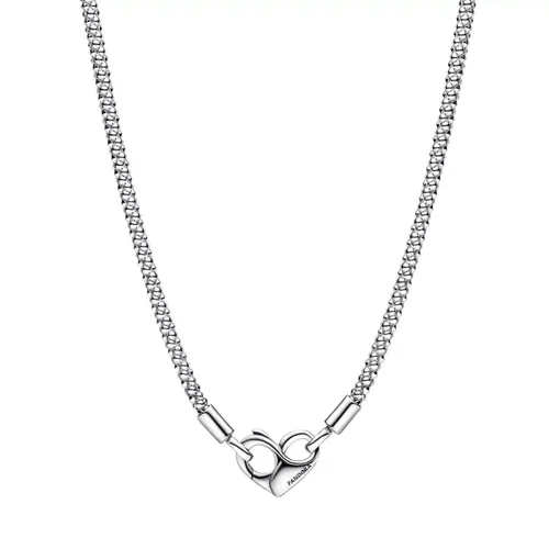 Pandora Necklaces - Studded chain sterling silver necklace with heart - gold - Necklaces for ladies