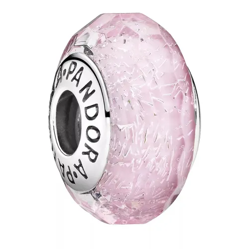 Pandora Pendants & Charms - Facettiertes rosafarbenes Murano-Glas-Charm - silver - Pendants & Charms for ladies