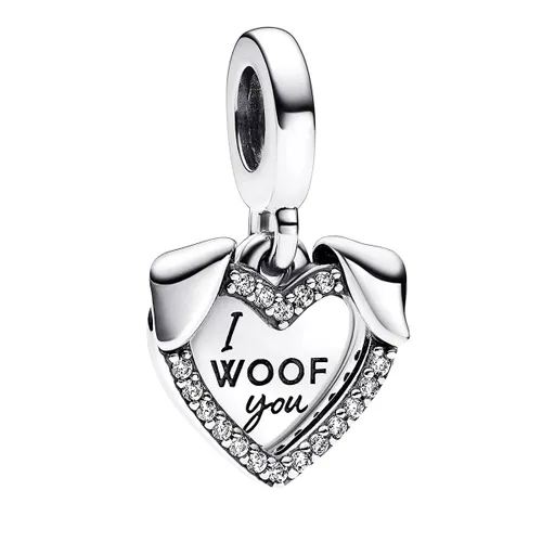 Pandora Pendants & Charms - Heart & Dog Double Dangle - silver - Pendants & Charms for ladies