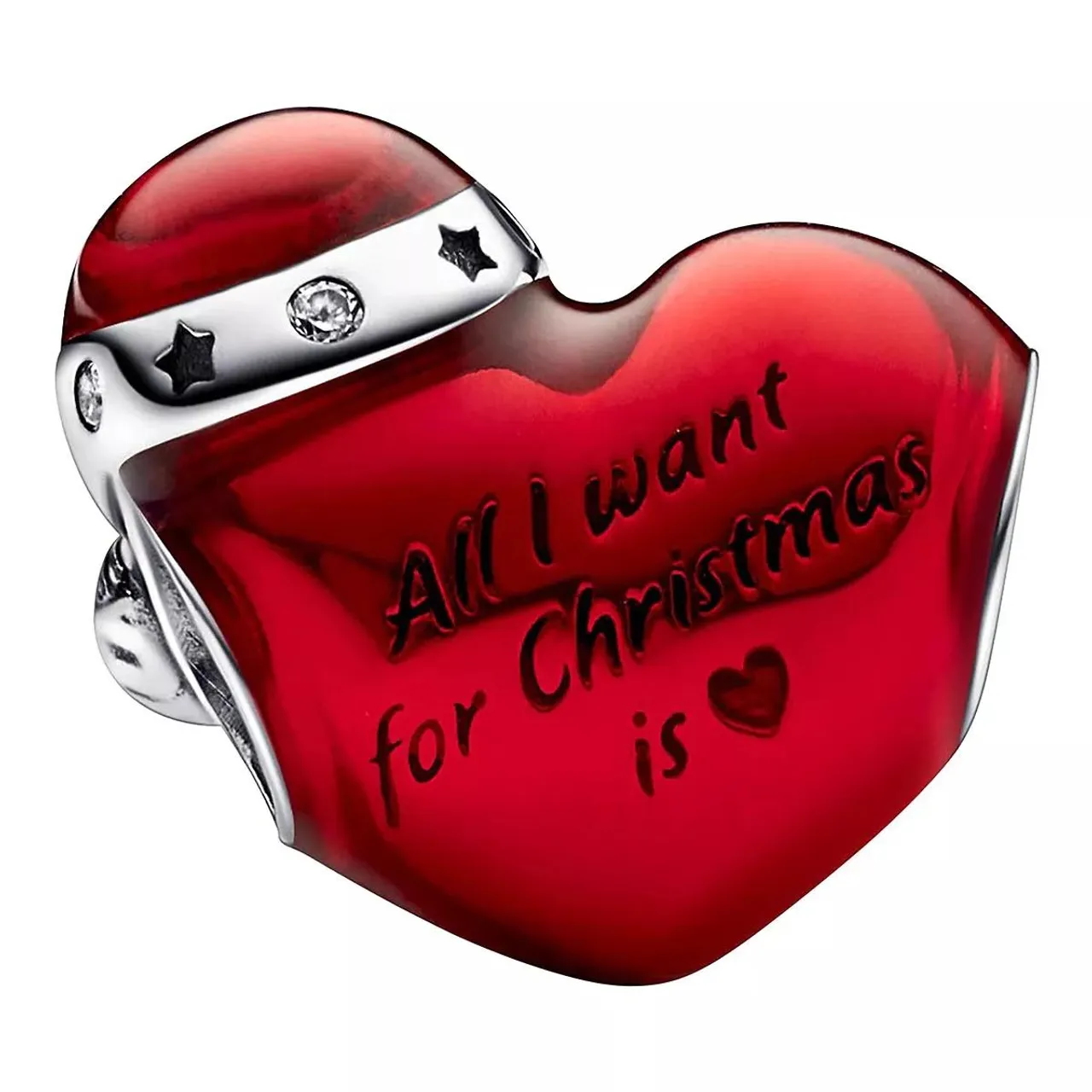 Pandora Pendants & Charms - Metallischer roter Herzanhänger für Weihnachten - red - Pendants & Charms for ladies