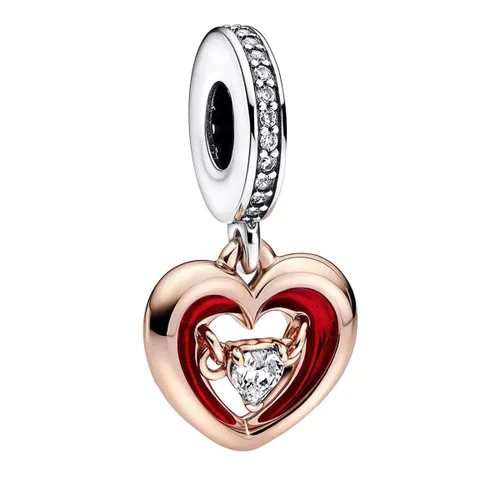 Pandora Pendants & Charms - Open heart sterling silver and 14k rose gold-plate - quarz - Pendants & Charms for ladies