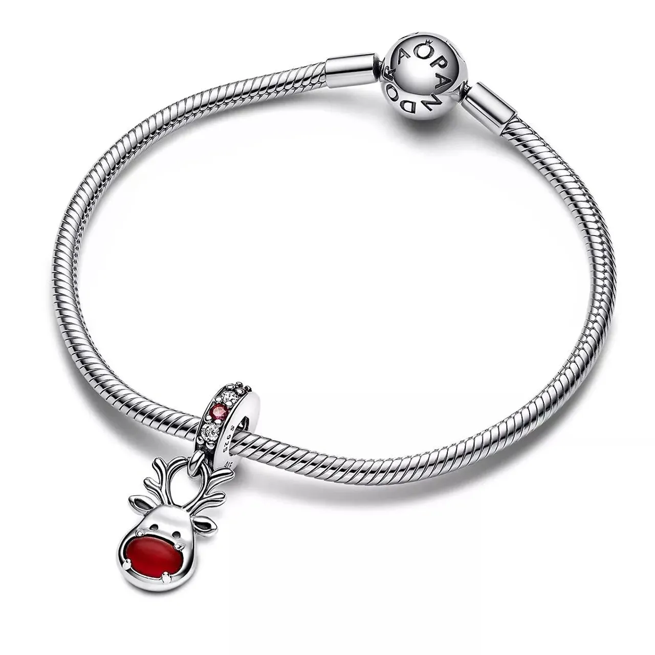 Pandora Pendants & Charms - Rote Nase Rentier Murano Charm hängend - red - Pendants & Charms for ladies