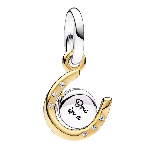 Pandora Pendants & Charms - Two-tone Spinning Disc Horseshoe Dangle Charm - gold - Pendants & Charms for ladies