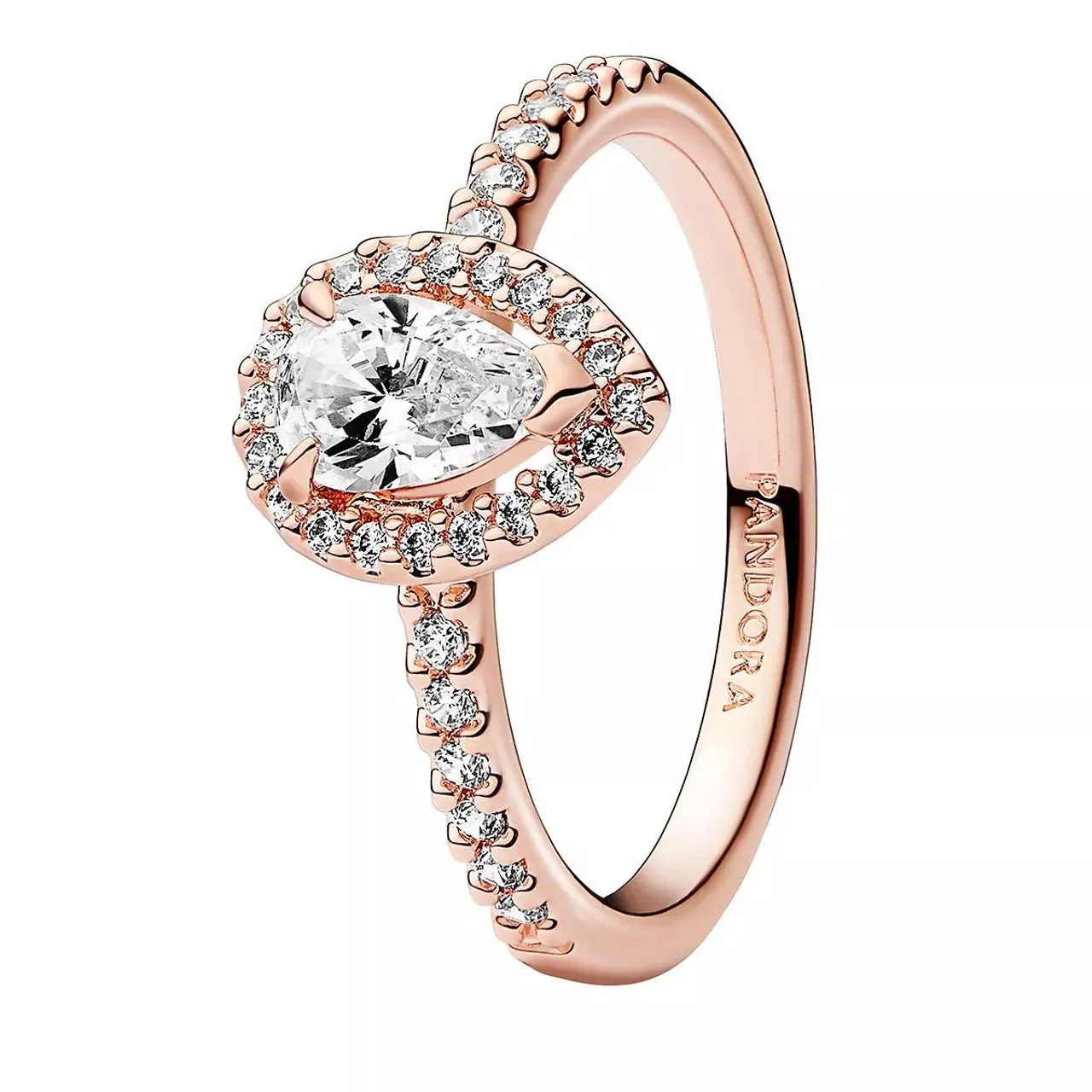 Pandora Rings - 14k Rose gold-plated ring withcubic zirconia - gold - Rings for ladies