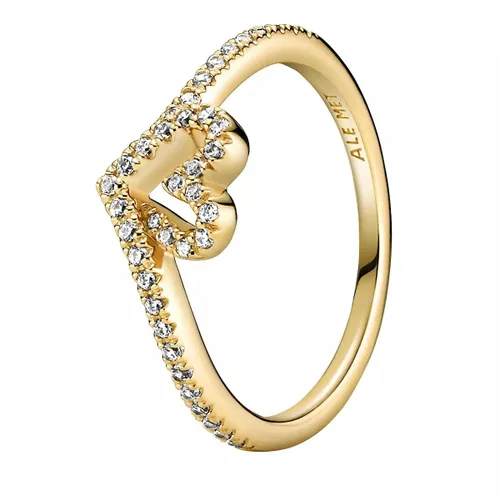 Pandora Rings - Timeless Wishbone Funkelndes Herz Ring - gold - Rings for ladies