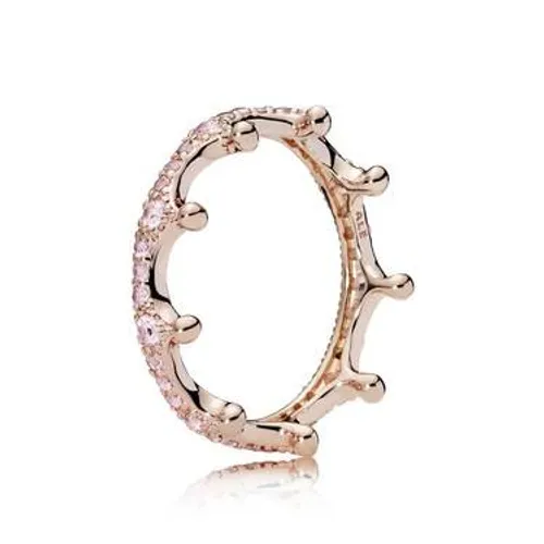 Pandora Rose Gold & Pink Enchanted Tiara Ring - Ring Size 56