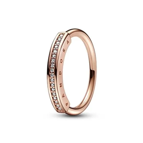 Pandora Rose Gold Signature I-D Pavé Ring - Ring Size 56