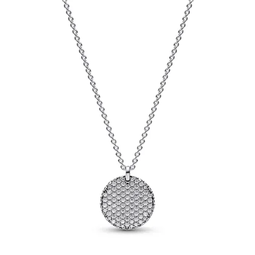 Pandora Silver Crystal Disc Necklace