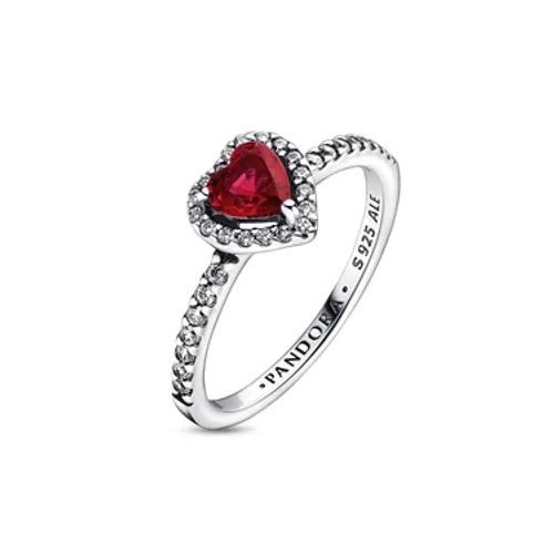 Pandora Sparkling Red Elevated Heart Ring - 60