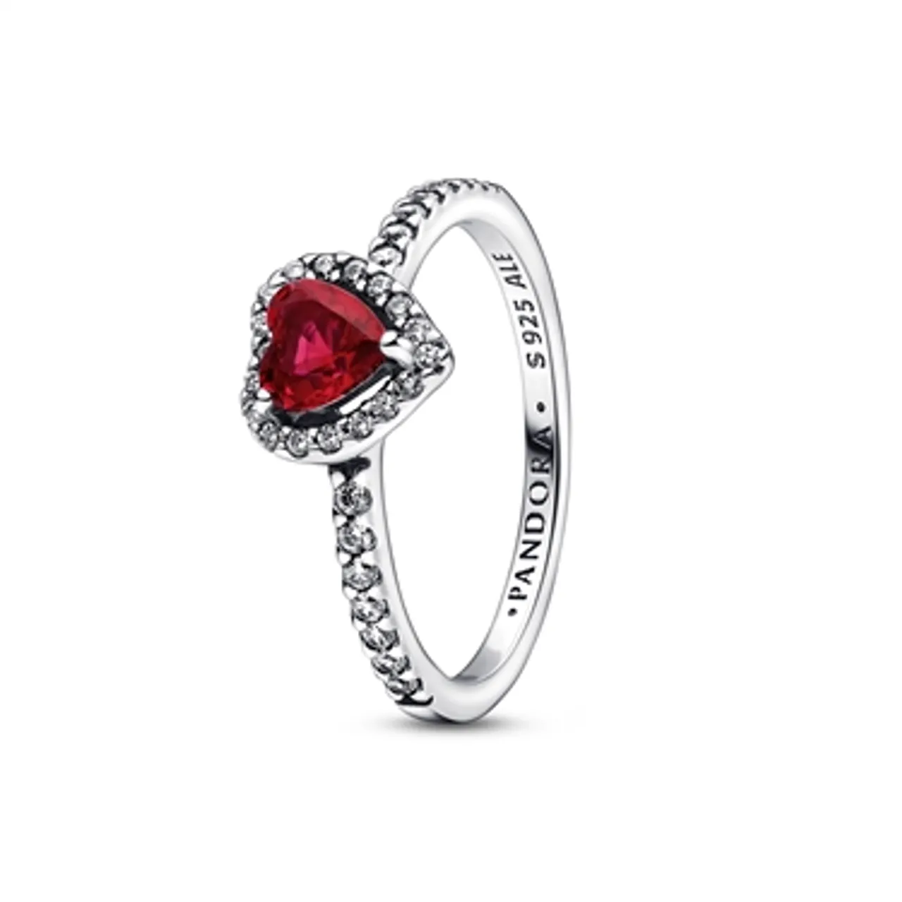 Pandora Sparkling Red Elevated Heart Ring - 60