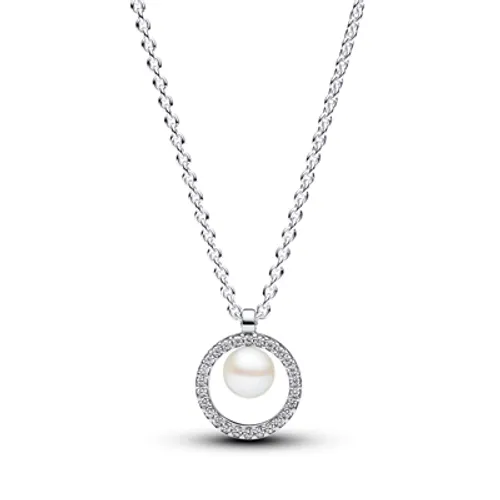Pandora Treated Freshwater Cultured Pearl & Pavé Collier Necklace - 45cm