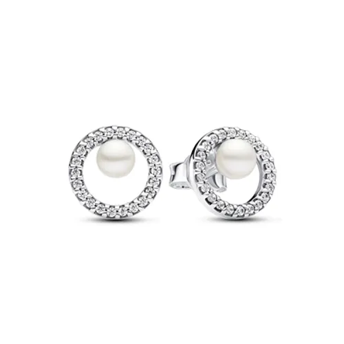 Pandora Treated Freshwater Cultured Pearl & Pavé Halo Stud Earrings