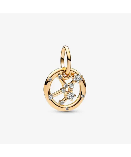 Pandora 'Zodiac Sign' WoMens Gold Plated Metal Charm - 762715C01 Gold Tone - One Size