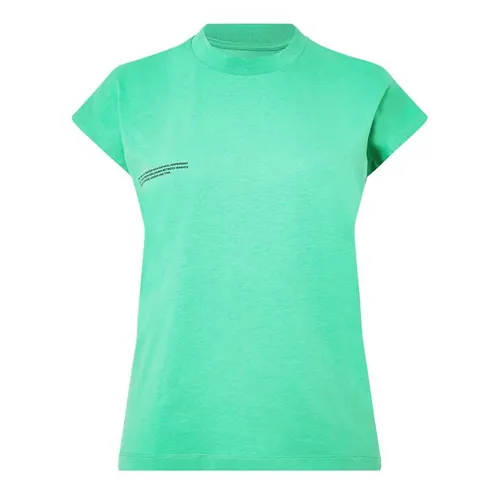 PANGAIA Organic Cotton Cropped Shoulder T-Shirt With Pprmint Tm - Green