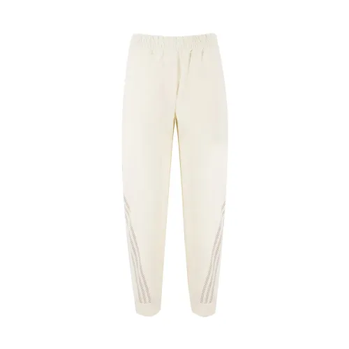 Panicale , Cream Jogger Trousers with Side Bands ,Beige female, Sizes: