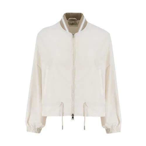 Panicale , Sporty Bomber Jacket with Refined Details ,Beige female, Sizes: