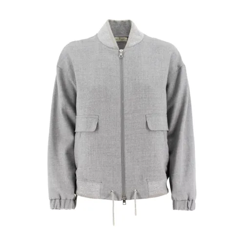 Panicale , Women`s Clothing Jackets Coats Lapis Aw23 ,Gray female, Sizes: