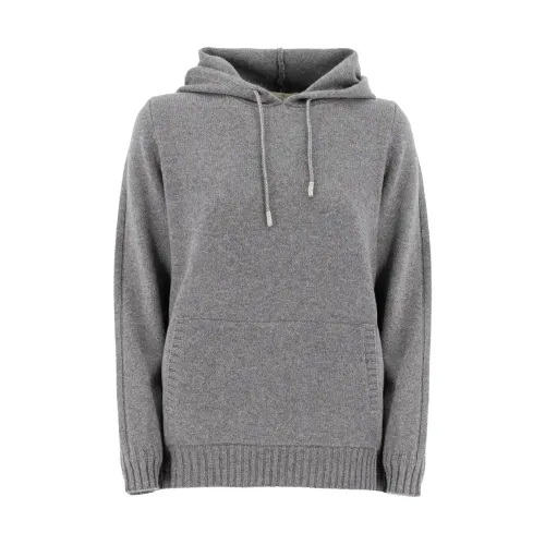 Panicale , Women`s Clothing Sweater Melange Grey Aw23 ,Gray female, Sizes: