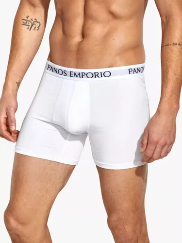 Panos Emporio Eco Bamboo and Organic Cotton Blend Trunks, Pack of 5 - White - Male