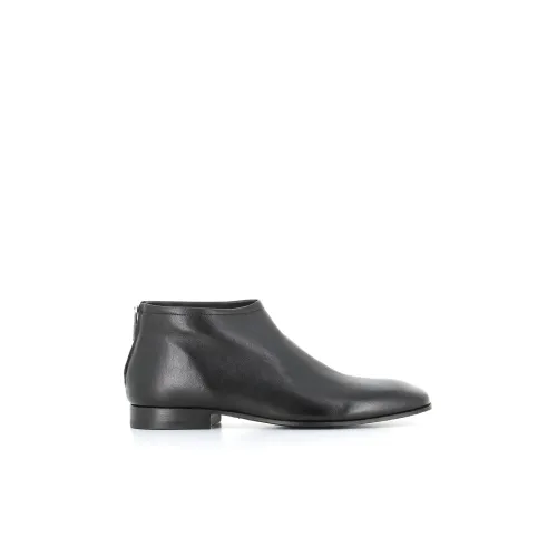 Pantanetti , Black Leather Zipper Boots ,Black female, Sizes: