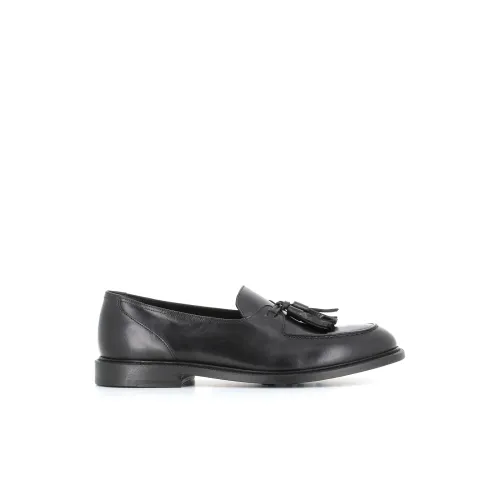 Pantanetti , Black Tassel Leather Loafers ,Black male, Sizes: