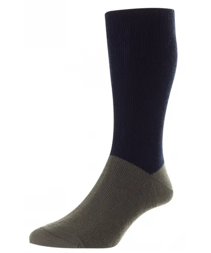 Pantherella Mens Edale Colour Block Sock in Navy/Grey Fabric