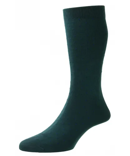 Pantherella Mens Gadsbury Pindot Sock in Green Fabric