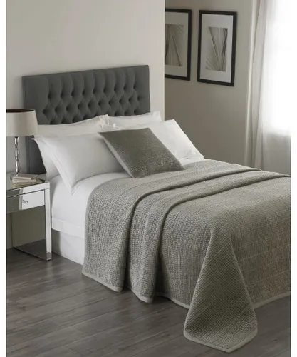 Paoletti Brooklands Bedspread Silver Cotton - Size 240 cm x 250 cm
