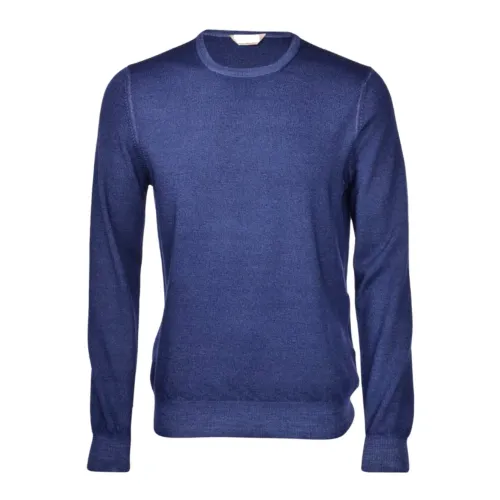 Paolo Fiorillo Capri , Blue Merino Wool Sweater ,Blue male, Sizes: